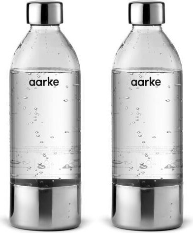 SOYE Aarke Extra PET Stainless Steel Reusable Bottle for Carbonator l, ll, and 3, BPA-Free and Non-Toxic, 1L/34 fl oz (2-Pack)