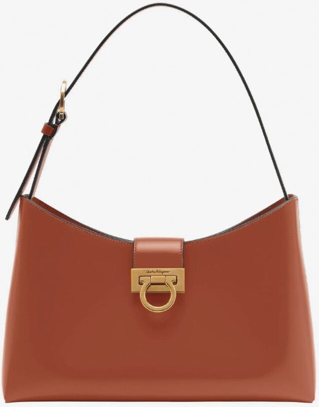 Ferragamo Small Trifolio Shoulder Bag in Calf Leather ShopStyle