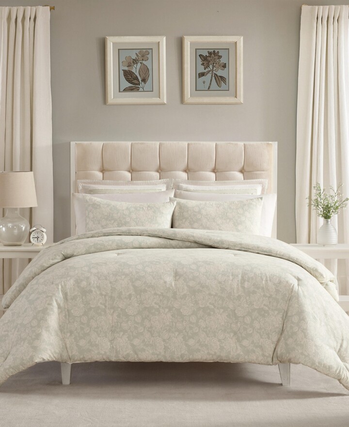 Laura Ashley Meredith Printed Flannel 3-Pc. Comforter Set, Full/Queen