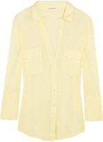 Thumbnail for your product : James Perse Jersey-paneled slub cotton shirt