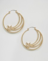 Thumbnail for your product : ASOS Open Shooting Star Hoop Earrings