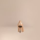 Thumbnail for your product : Burberry Hand-painted Point-toe Leather Pumps