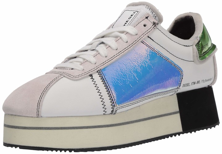 diesel panelled platform sneakers