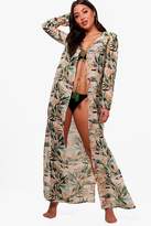 Thumbnail for your product : boohoo Tropical Bird Maxi Beach Kimono