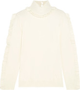 Thumbnail for your product : Fendi Ruffled Cashmere-blend Turtleneck Sweater - Cream