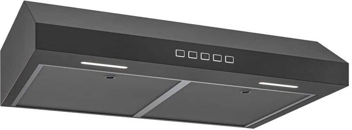 Broan NuTone Glacier 30 Inch 350 Max Blower 1.5 Sones Under-Cabinet Range Hood Black Stainless, ENERGY STAR