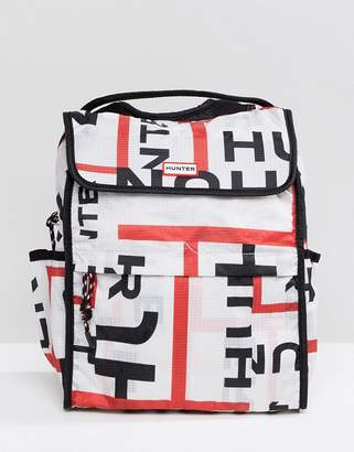Hunter Foldable Backpack In Logo Print