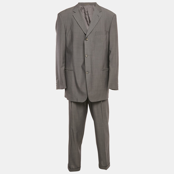 Boss By Hugo Boss Grey Wool Blend Single Breasted Suit XXXL