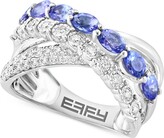 Thumbnail for your product : Effy Tanzanite (7/8 ct. t.w.) & Diamond (5/8 ct. t.w.) Crossover Ring in 14k White Gold