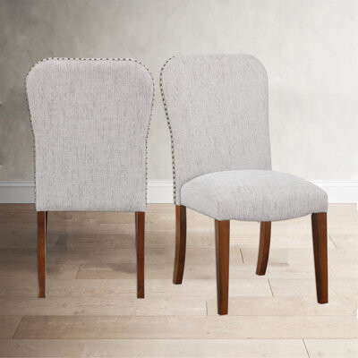 Lark Manor Sophia Dining Chair In Performance Fabric With Nail Heads - Set Of 2