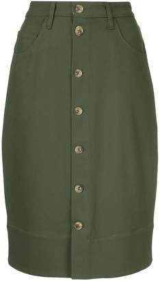 Bassike button-down midi skirt