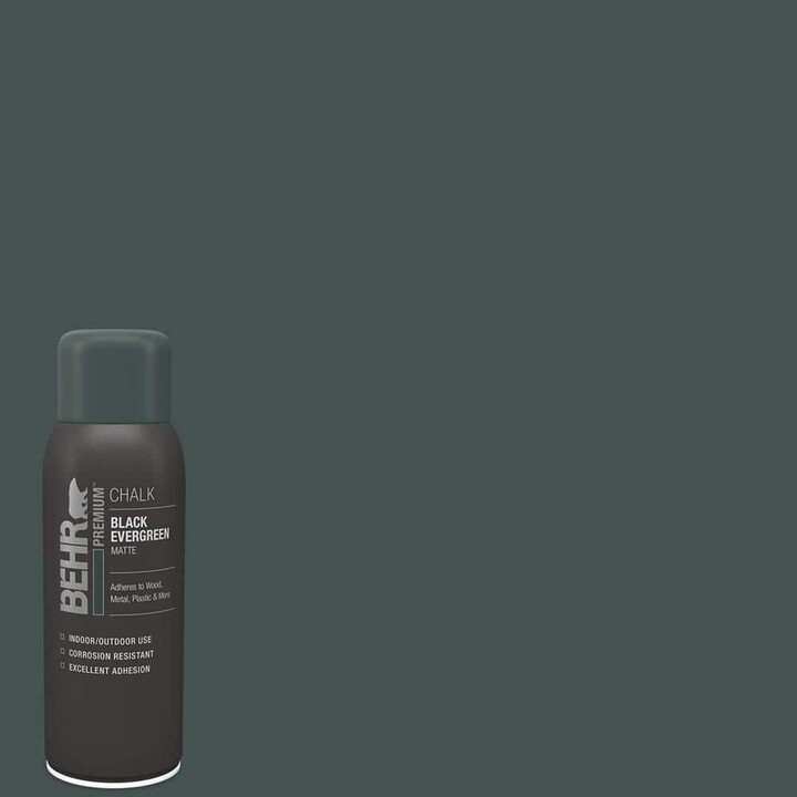 BEHR PREMIUM 12 oz. #MQ6-44 Black Evergreen Interior Chalk Decorative Spray Paint Aerosol