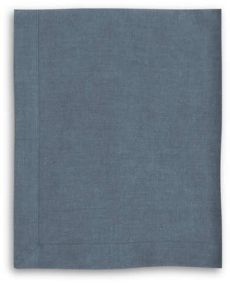 The Linen Works Parisian Blue Linen Tablecloth With Mitered Hem
