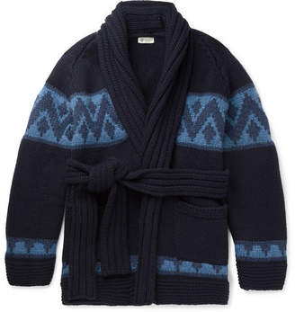 Connolly - Beach Belted Intarsia Cashmere Cardigan - Navy