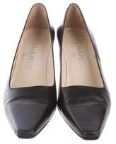 Thumbnail for your product : Chanel Leather Square-Toe Pumps