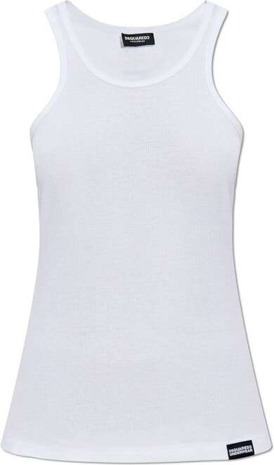 DSQUARED2 Logo Plaque Ribbed Lingerie Camisole