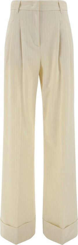 The Andamane Nathalie Striped Turned-Up Hem Trousers