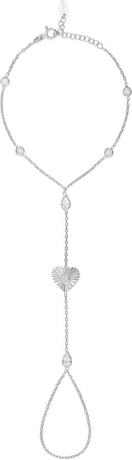 SHYMI Fluted Heart Hand Chain - Silver