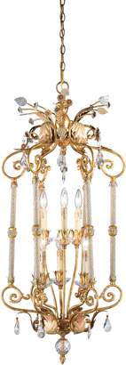 Eurofase 14456-015 Dahlia 6-Light Lantern, Antique Gold/Crystal