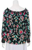Thumbnail for your product : Tanya Taylor Silk Floral Long Sleeve Blouse