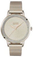 Thumbnail for your product : HUGO BOSS Carnation-gold-plated watch with textured dial