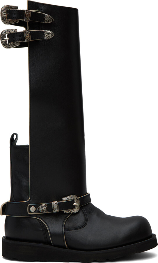 Christian Louboutin Jesse Metal Toe Leather Chelsea Boots in Black