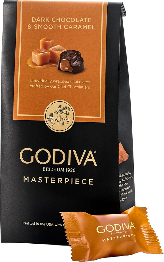 Godiva Masterpiece Dark Chocolate and Smooth Caramel, 4.1 oz Bag