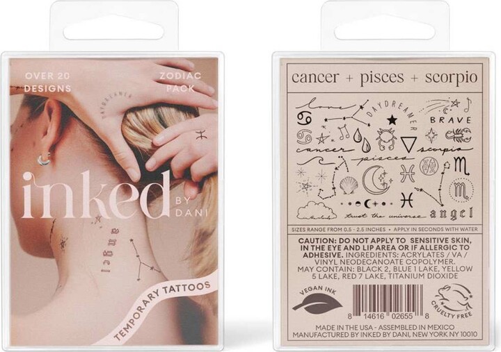 INKED by Dani Water Zodiac Temporary Tattoos
