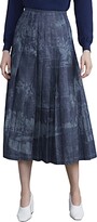 Cotton Pleated Midi Skirt 