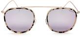 Thumbnail for your product : Illesteva Mykonos Ace Mirrored Brow Bar Round Sunglasses, 52mm