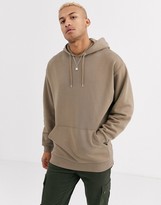 Thumbnail for your product : ASOS Design DESIGN oversized longline hoodie in brown