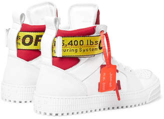 Off-White Off White Industrial Full-Grain Leather, Suede and Ripstop High-Top Sneakers - Men - White