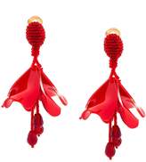 Thumbnail for your product : Oscar de la Renta petal beaded clip-on earrings