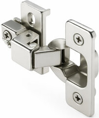 Sapphire Half Overlay Self-Closing No Radius Cabinet Hinge in Satin Nickel - (Set of 24)