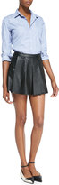 Thumbnail for your product : Blank Pleated Vegan Leather Circle Skirt, Black