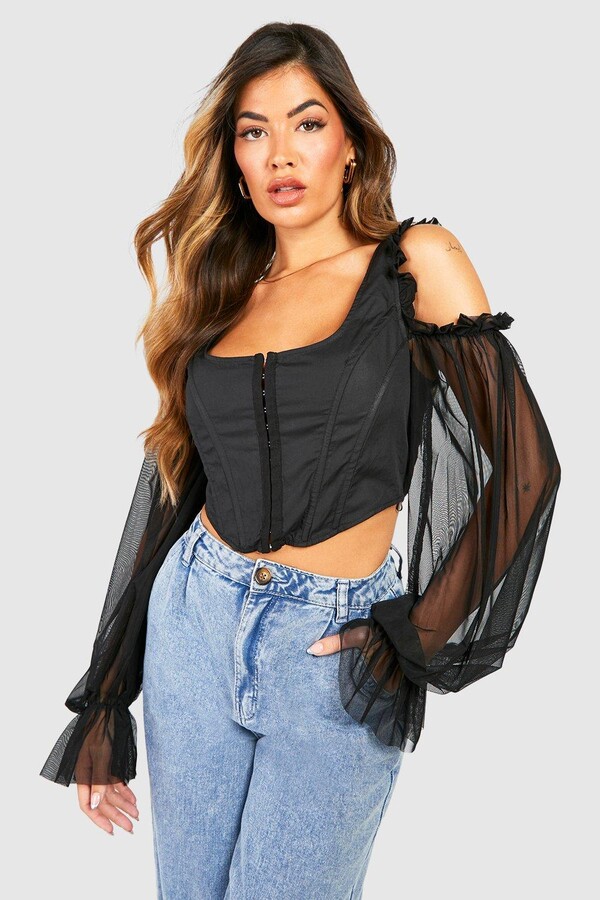 Corset Top With Sleeves