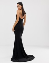 Thumbnail for your product : Club L cami strap fishtail maxi dress in black