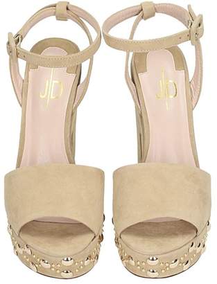 Julie Dee Platform Sand Suede Sandals
