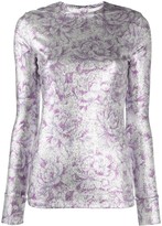 Thumbnail for your product : Paco Rabanne metallic floral-print T-shirt