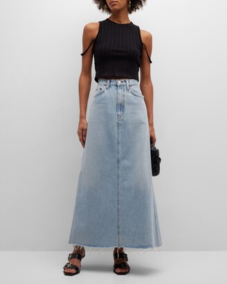 AGOLDE Hilla Denim Maxi Skirt - ShopStyle