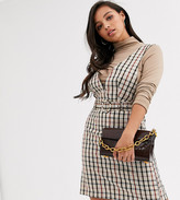 Thumbnail for your product : Vero Moda Petite checked mini pinafore dress