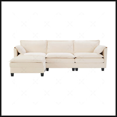 Latitude Run L-Shaped Corner Sofa With Cotton-Linen Velvet Texture Storage Function And Extendable Seating For Spacious Living Rooms