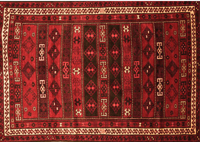 Foundry Select Southwestern Machine Made Power Loom Square 5' x 5' Wool/Polyester Area Rug in Ivory/Red/Dark Brown