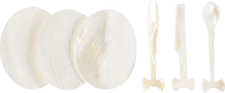 Gohar World Off-White Bow Aperitif Dish Set