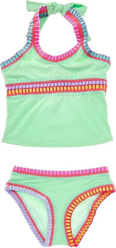 Pilyq 2pc Rainbow Embroidered Tankini Set