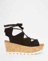 Thumbnail for your product : Carvela Kooper Suede Ghillie Wedge Sandal