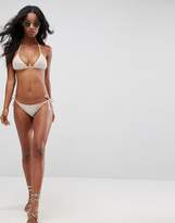 Thumbnail for your product : ASOS DESIGN PREMIUM Silver Embellished Triangle Bikini Top