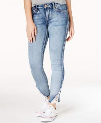 Rampage Juniors' Sophie Lace-Inset Skinny Jeans