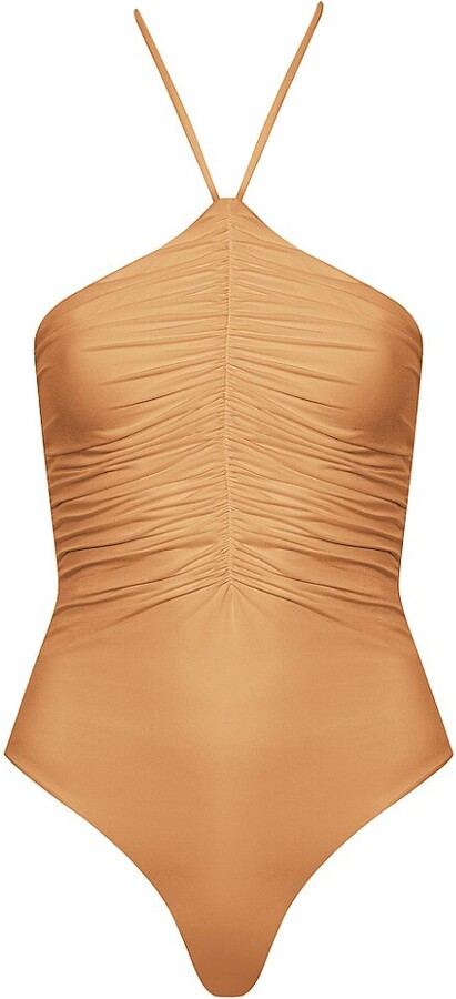 Goldie One Shoulder Cut-Out One Piece - Gold Shimmer – Savvy Kay