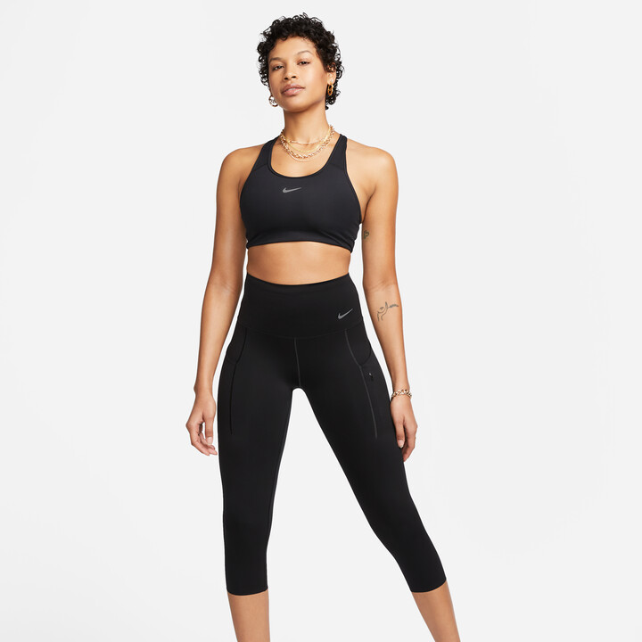 Nike Women's Go High-Waisted Cropped Leggings with Pockets in Black | DQ5881-010